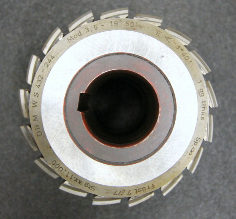 SAAZOR Stollenwälzfräser involute spline hob m = 3,5mm 19°50´ EGW Ø120x110xØ40mm