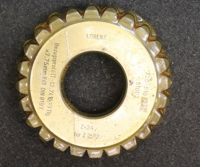 LORENZ Scheibenschneidrad für Rollkettenrad Tlg. 1/2" x Rollend.: 7,75mm