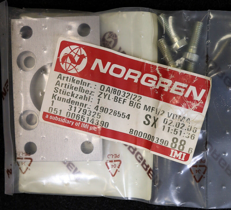NORGREN Deckel Bodenflansch ZYL-BEF B/G MF1/2 VDMA QA/8032/22 Ø 32mm