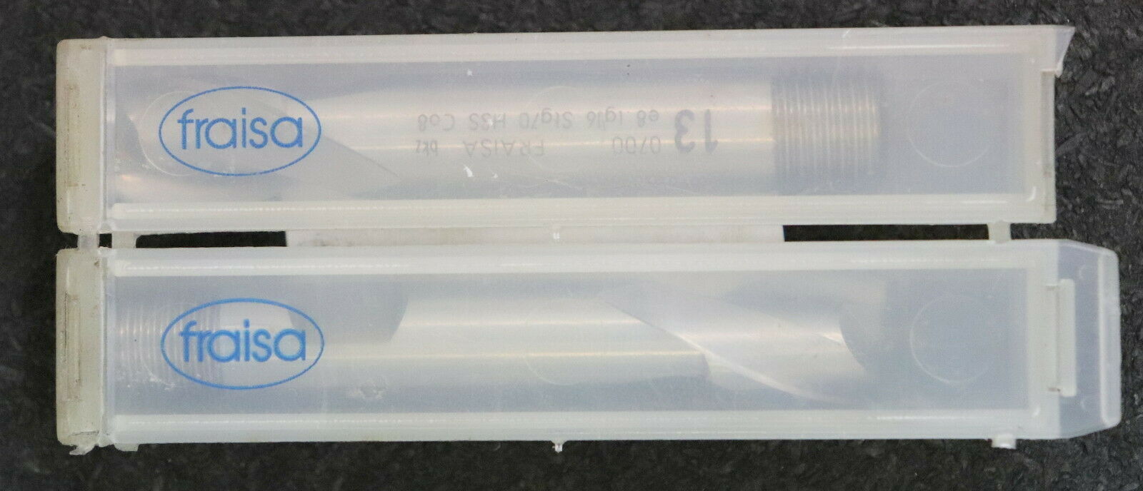 FRAISA 2 Stück Schaftfräser mit Gewinde e8 lg16 Stg70 Ø 13mm 2-Schneider HSS-Co8