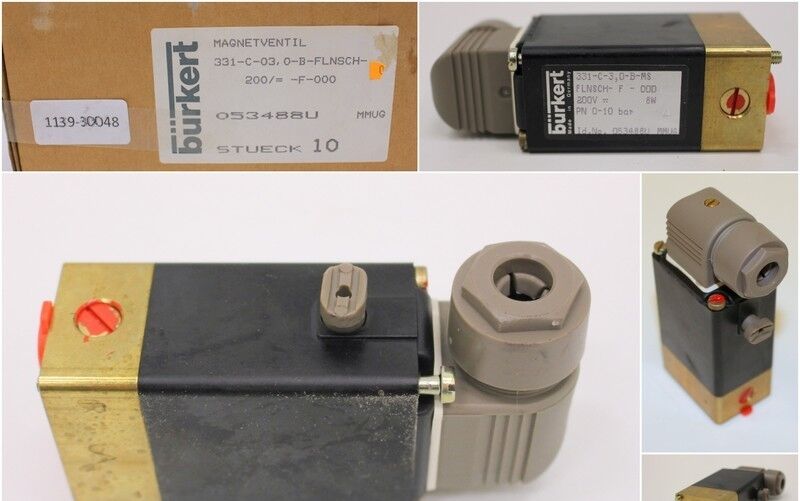 Magnetventil 3/2 BÜRKERT Typ 331-C-03,0-B-FLNSCH-200/= -F-000 PN 0-10bar
