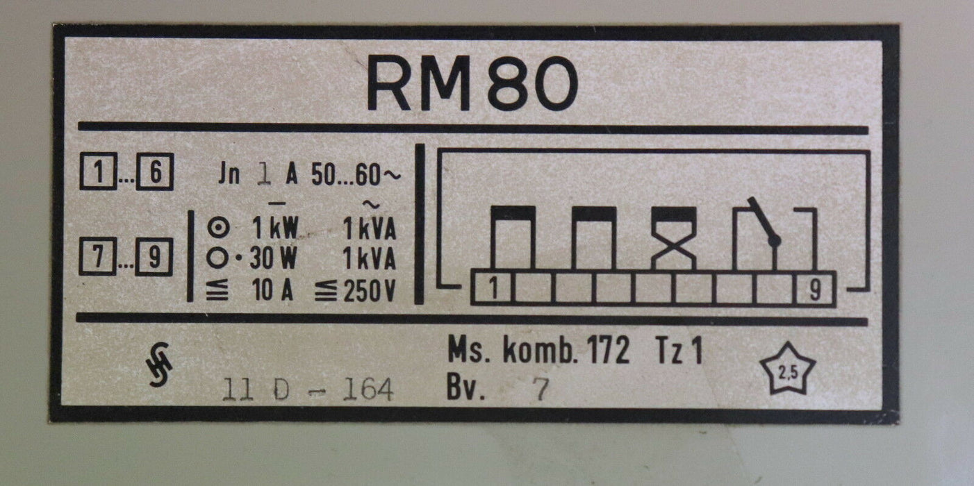 SIEMENS Leiterbruchwächter RM80 Ms. Komb. 172 TZ1 11D-164 Bv. 7 In=1A