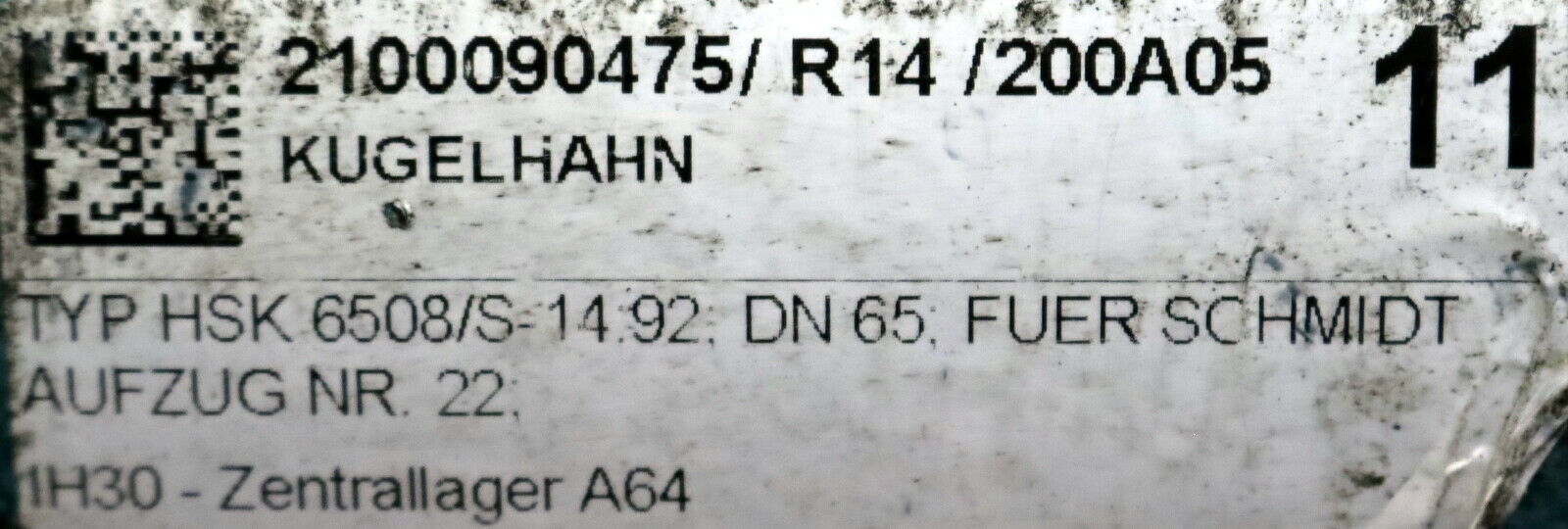 RUDOLF VON SCHEVEN Kugelhahn für SCHMIDT AUFZUG HSKI 6506/S-14 NW65 PN64