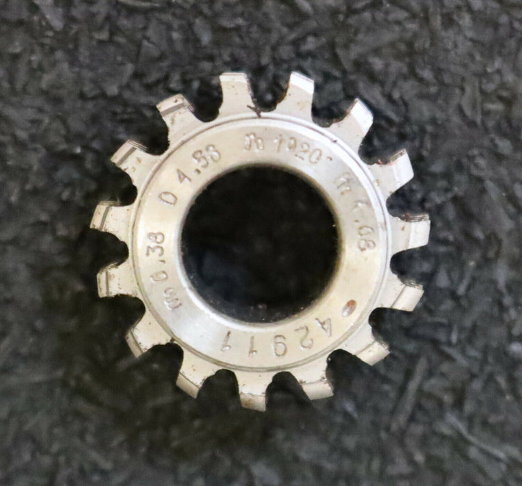 MIKRON Vollstahl-Wälzfräser No. 42911 m= 0,38 ho= 1,08 Abmessungen Ø18x7xØ8mm