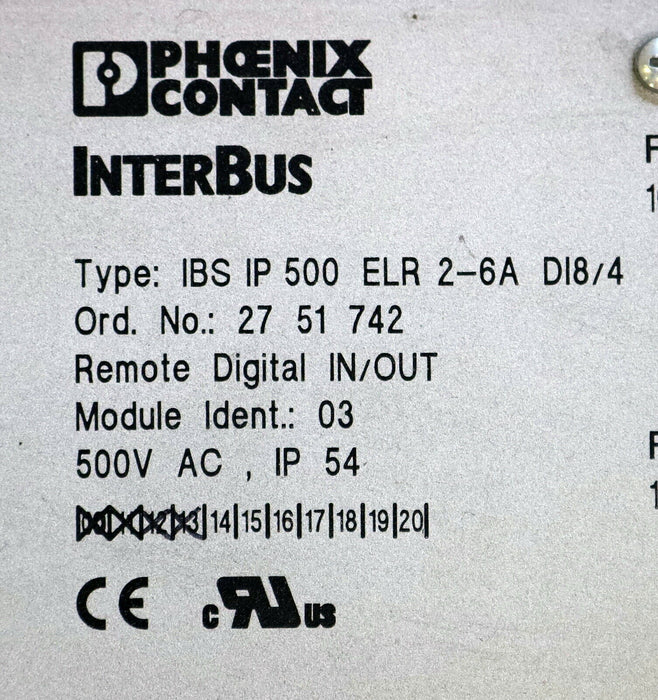 PHOENIX CONTACT Motor Starter Remote digital IN/OUT IBS IP 500 ELR 2-6A DI8/4