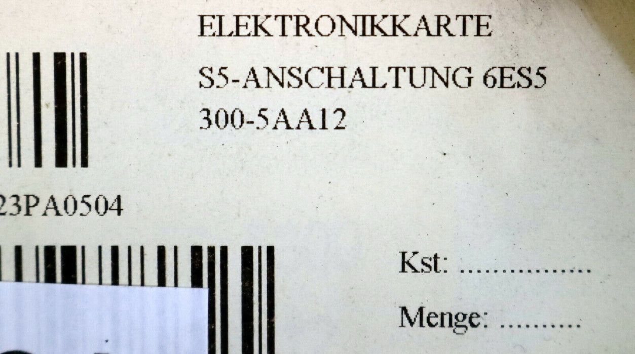 SIEMENS SINUMERIK SS-Anschaltung 6ES5300-5AA12 vom Hersteller generalüberholt