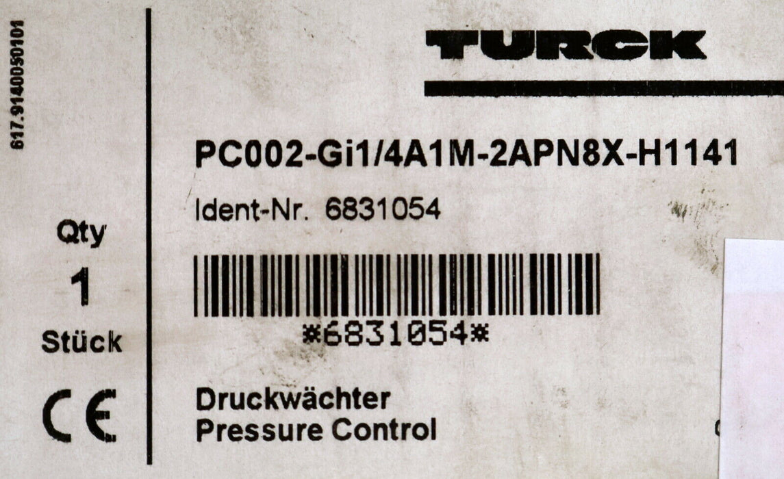 TURCK Druckwächter Pressure control PC002-Gi1/4A1M-2APN8X-H1141 Nr. 6831054