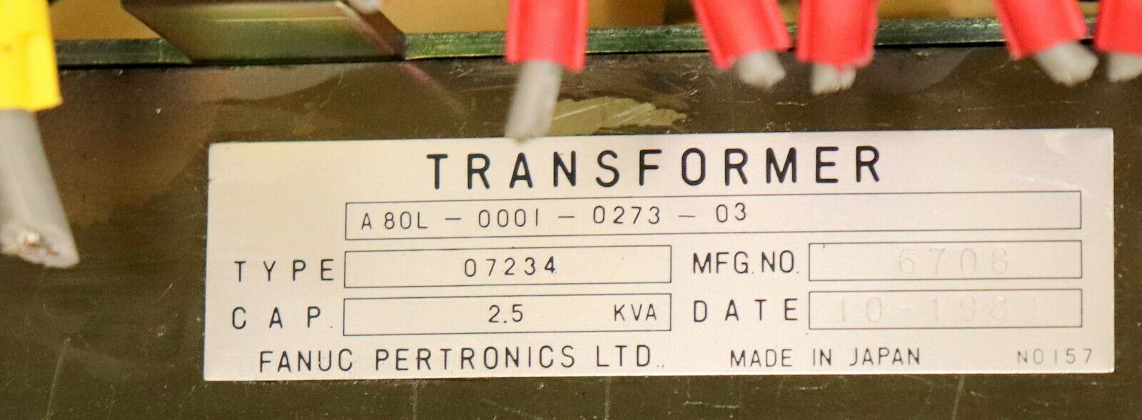 FANUC Transformator transformer A80L-0001-342-03 cap. 2.5kVA type 07234