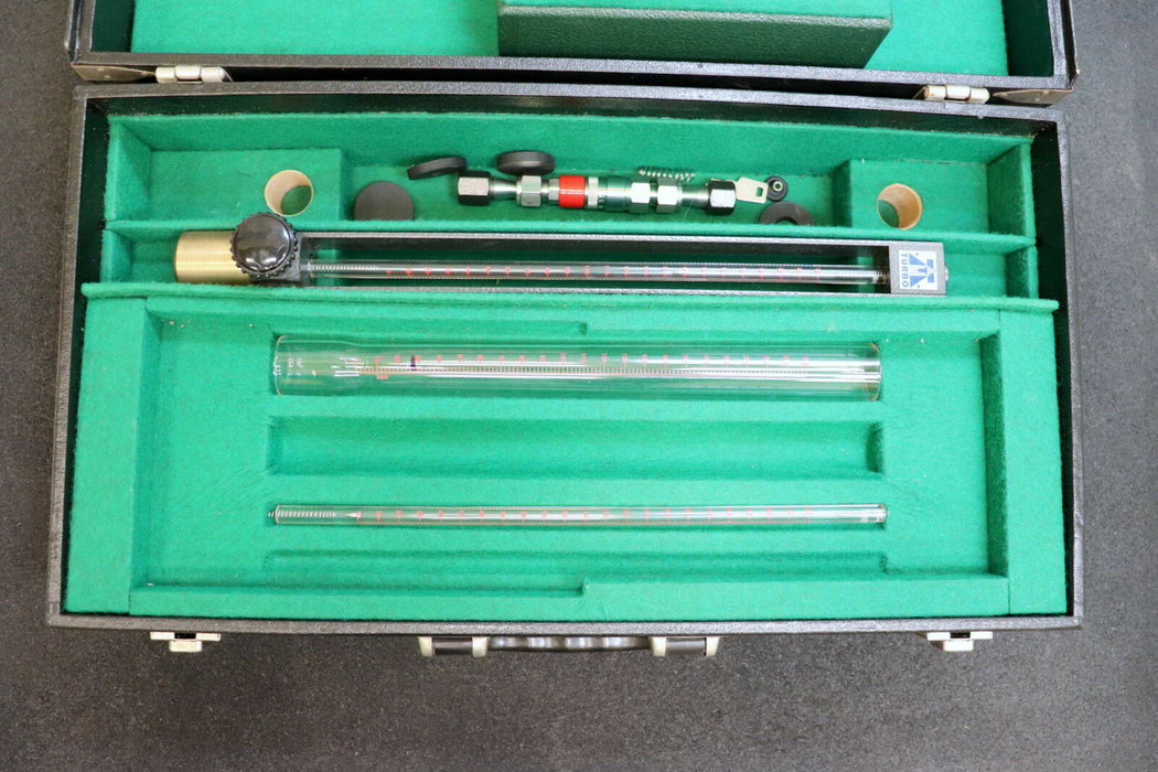 TURBO Labor-Durchflussmesser im Messkoffer mit Messzylindern + Schwebekörper