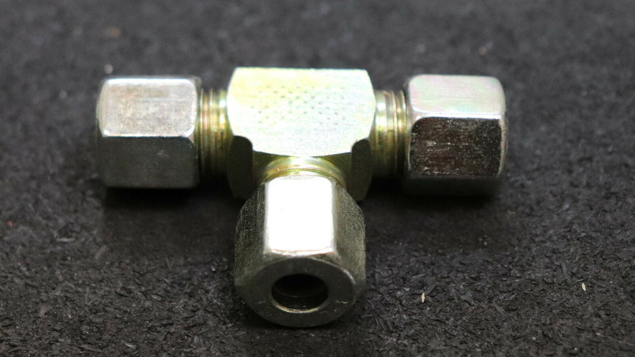 ERMETO 6 Stück T-Verschraubung mit Rohranschlüssen T8-PL Stahl A3C