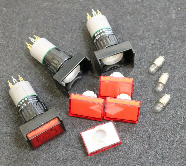 EAO 3 Stück Druckschalter rot Switch Pushbutton DPST-1NO/1NC 100mA 48V 1,2W