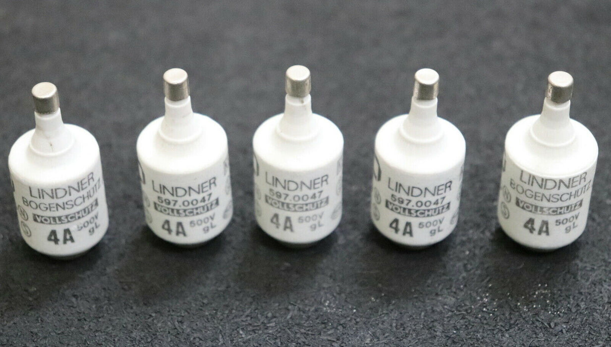 LINDNER 5x Sicherungseinsatz fuse-link 597.0047 4A 500V Betriebsklasse gL SK3