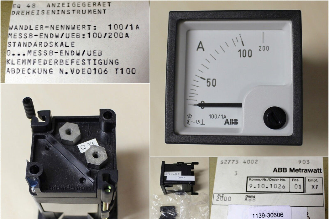 BBC GOERZ METRAWATT Strommesser EQ 48, Wandler-Nennwert 100/1A