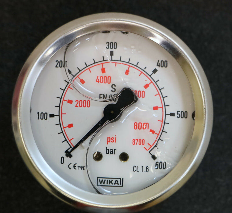 WIKA Manometer pressure gauge 0-600bar 8700psi senkrecht Anschlussgewinde G1/4“