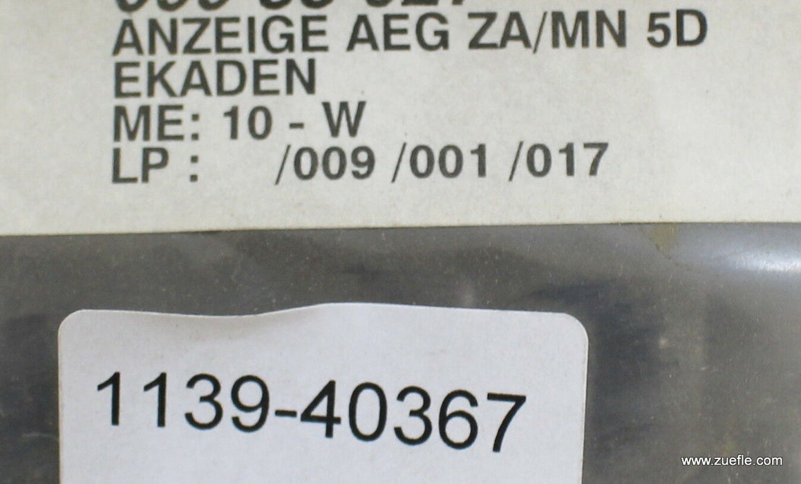 AEG Anzeigegerät Typ ZAMN mit 5 Dekaden 220V 50Hz 0,1A Abmessungen 40x20x10cm