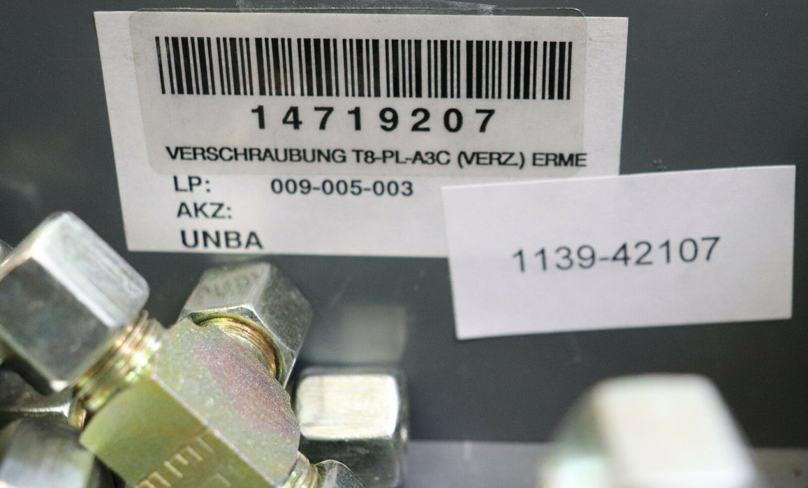 ERMETO 6 Stück T-Verschraubung mit Rohranschlüssen T8-PL Stahl A3C