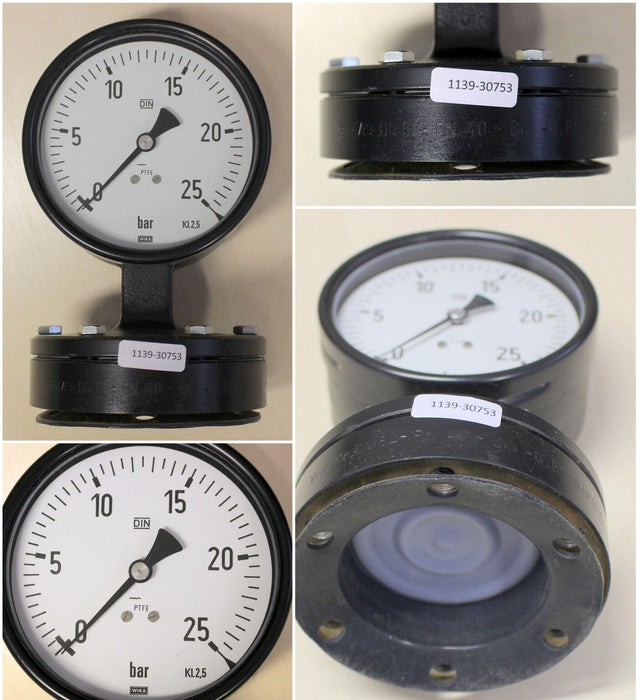 WIKA Präzisionsmanometer 452.12.100 - 0-25bar - Kl. 2,5 - Anschluss DN64-PN40