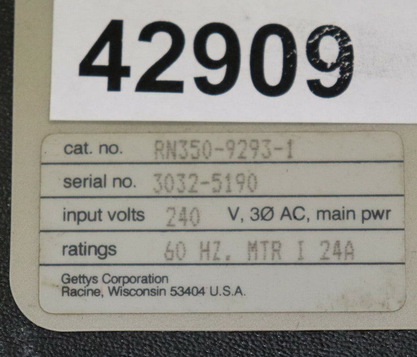 GETTYS AEG DC Servo controller RN350 A111 type RN350-9293-1 240VAC 60Hz MTR I