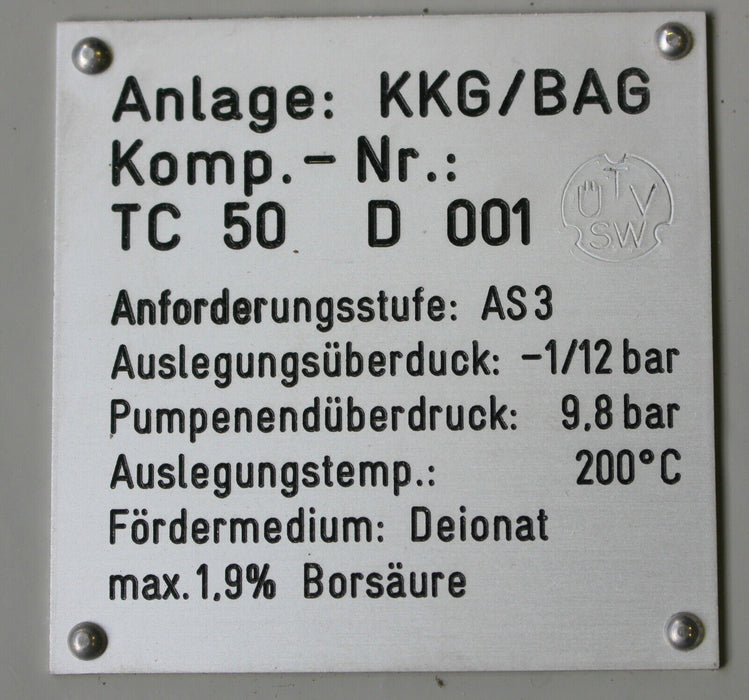 HERMETIC-PUMPEN / LOHER Spaltrohrmotorpumpe Stator mit 70m³/h für Medium DEIONAT