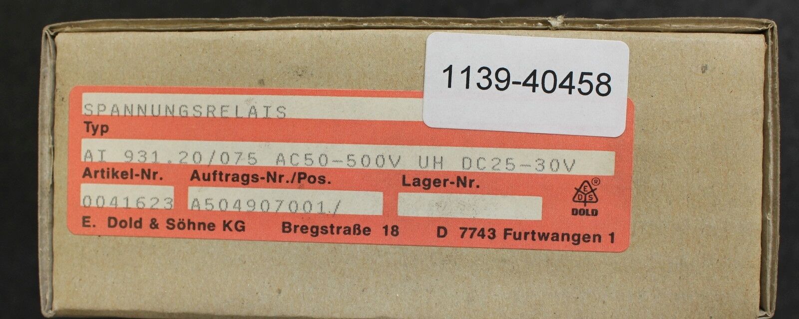 DOLD Spannungsrelais AI 931.20/075 50-500VAC Uh = 25-30VDC Artikelnummer 0041623
