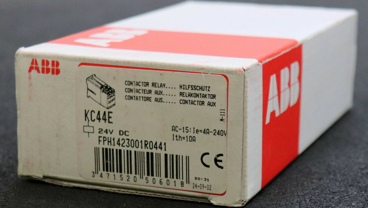ABB Hilfsschütz KC44E Spule 24VDC Ith=10A 690VAC AC-15 FPH1423001R0441
