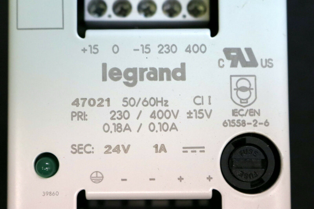 LEGRAND Transformator Type 47021 Primär 230/400VAC 50/60Hz 0,18/0,10A Sec. 24VDC