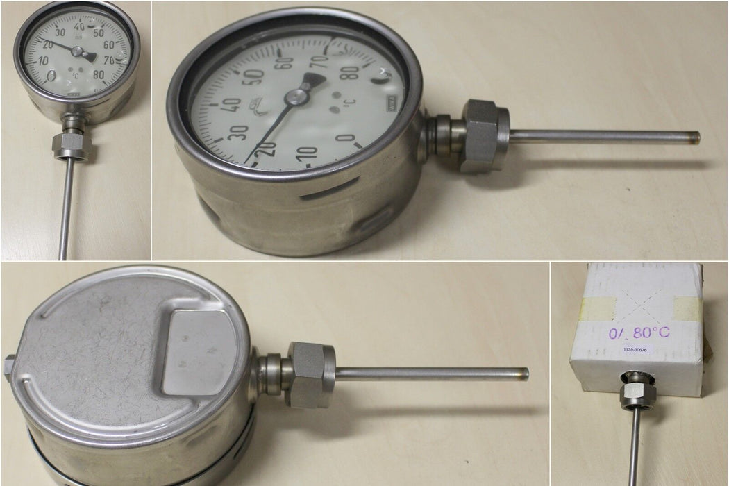 WIKA Bimetall-Thermometer R5502/3-0-80 °C-mit Überwurfmutter G 1/2" - L1 = 89mm