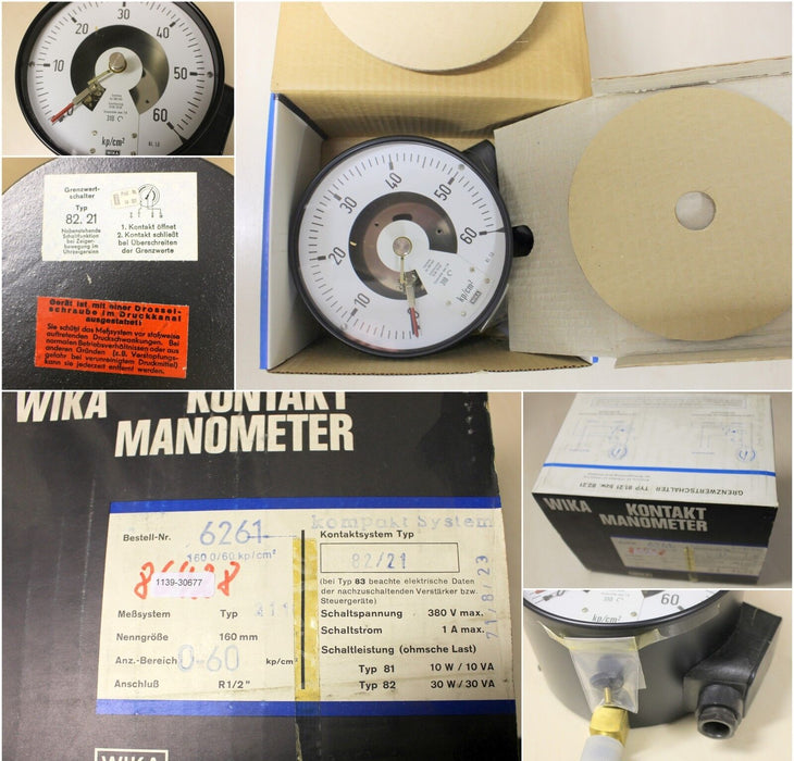 WIKA Kontaktmanometer 0-60bar - R1/2" - 160mm Durchmesser + Kontakteinrichtung