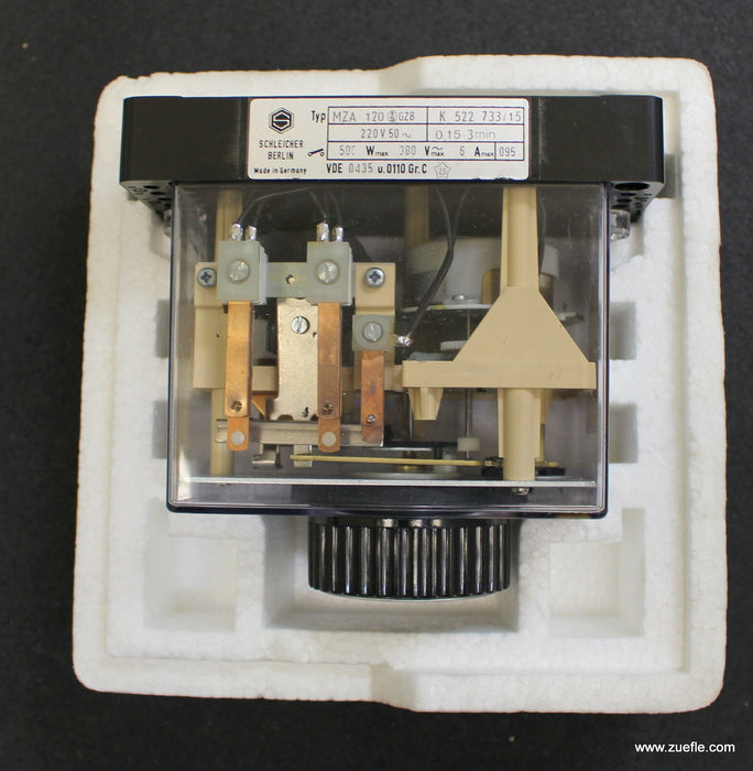 SCHLEICHER Zeitrelais MZA 120 GZ8 220VAC 50Hz 0,15-3min 500W 380VACmax. 6Amax