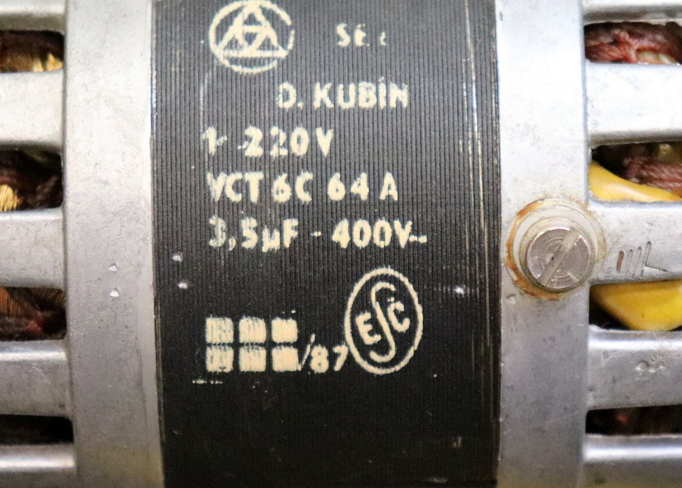 MEZ NACHOD Motor VCT 6C 64A 220V Welle 7mm x 15mm Länge 3,5µF - 400VAC gebraucht