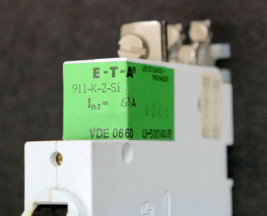 ETA Leistungstrenner 911-K-2-Si Ith2= 63A Ui=500VAC/DC VDE0660
