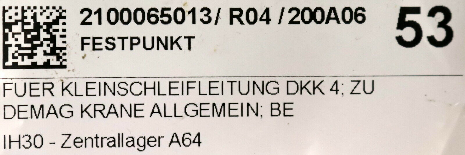 DEMAG Festpunkt DKK Stop complete Art.Nr. 979 146 44 f. Kleinschleifleitung DKK4