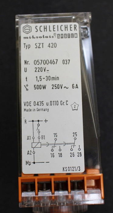 SCHLEICHER Elektronisches Zeitrelais SZT 420 Nr. 05700467 - 220V - t= 1,5s-30min