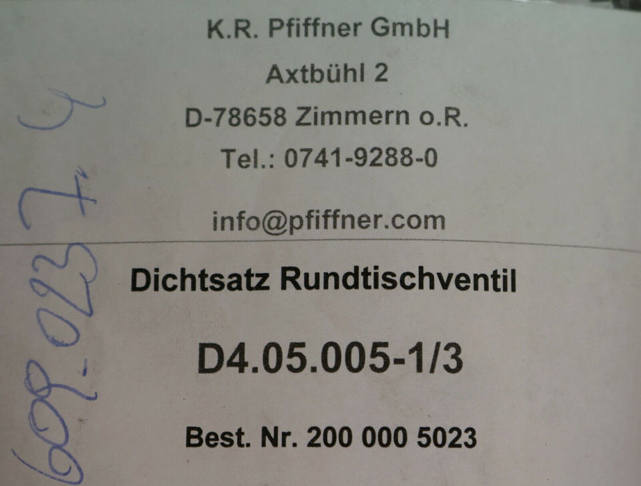 PFIFFNER Dichtsatz Rundtischventil D4.05.005-1/3 Best.Nr. 2000005023 unbenutzt