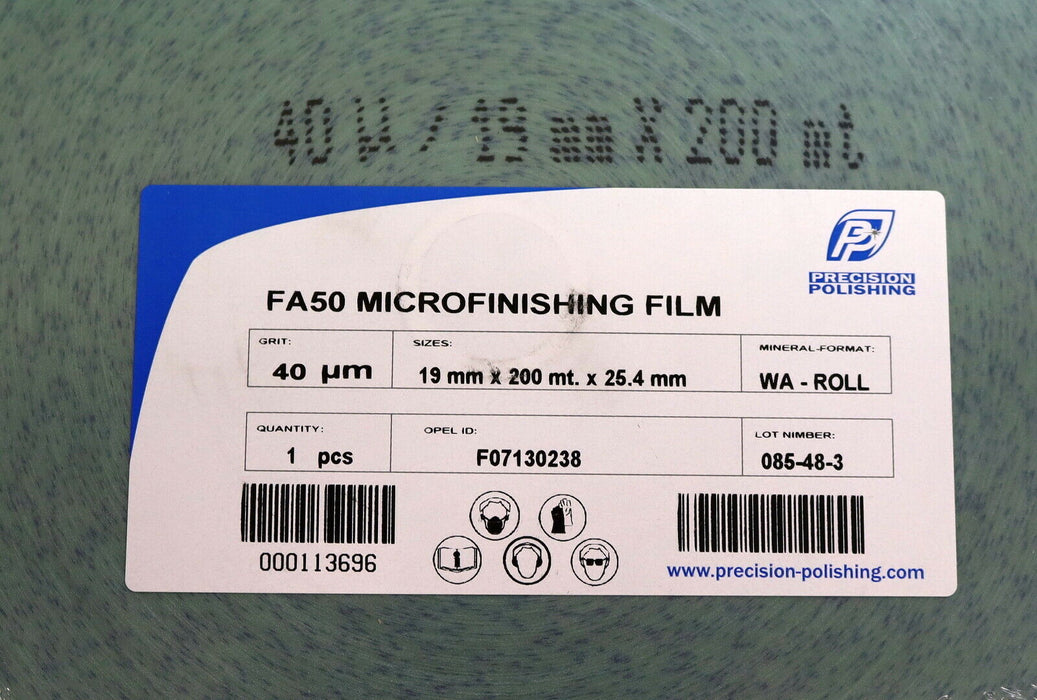 PRECISION POLISHING Microfinishing film WA-Roll FA50 Grit: 40µm  Nr. 000113696