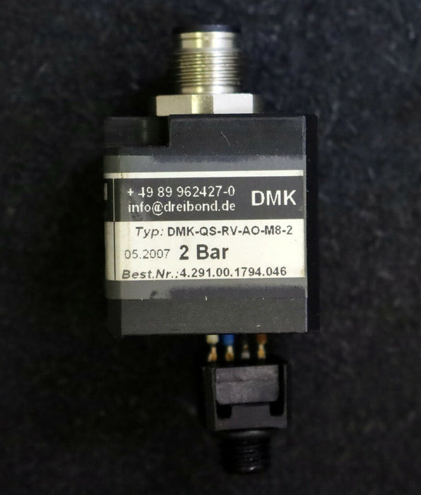 DREI BOND Dosiermengenkontrollsystem Sensor DMK-QS-RV-AO-M8-2 - 2bar