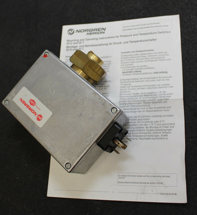 NORGREN Druckschalter pressure switch 1804700 0,5-10bar - 250VAC - 3A - 125VDC