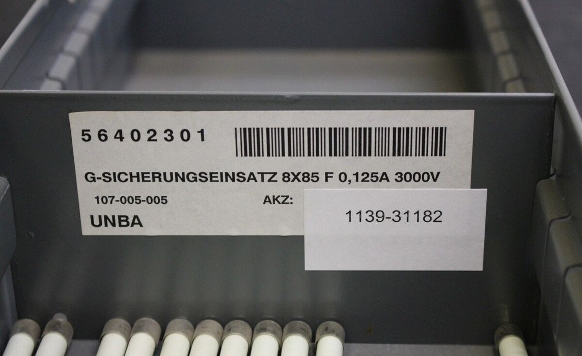 SIBA G-Sicherungseinsatz 8x85mm - F - 0,125A - 3000V - 4 Stück