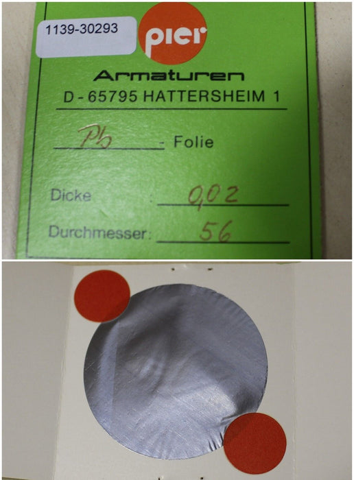 PIER Armaturen Pb-Folie D= 56 mm x 0,02 mm Dicke aus Blei Pb 1 Stk