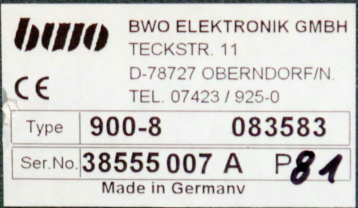 BWO CNC-Steuerung Gehäuse 900-8 Typ 083583 mit einem Blindeinschub BLB 084102
