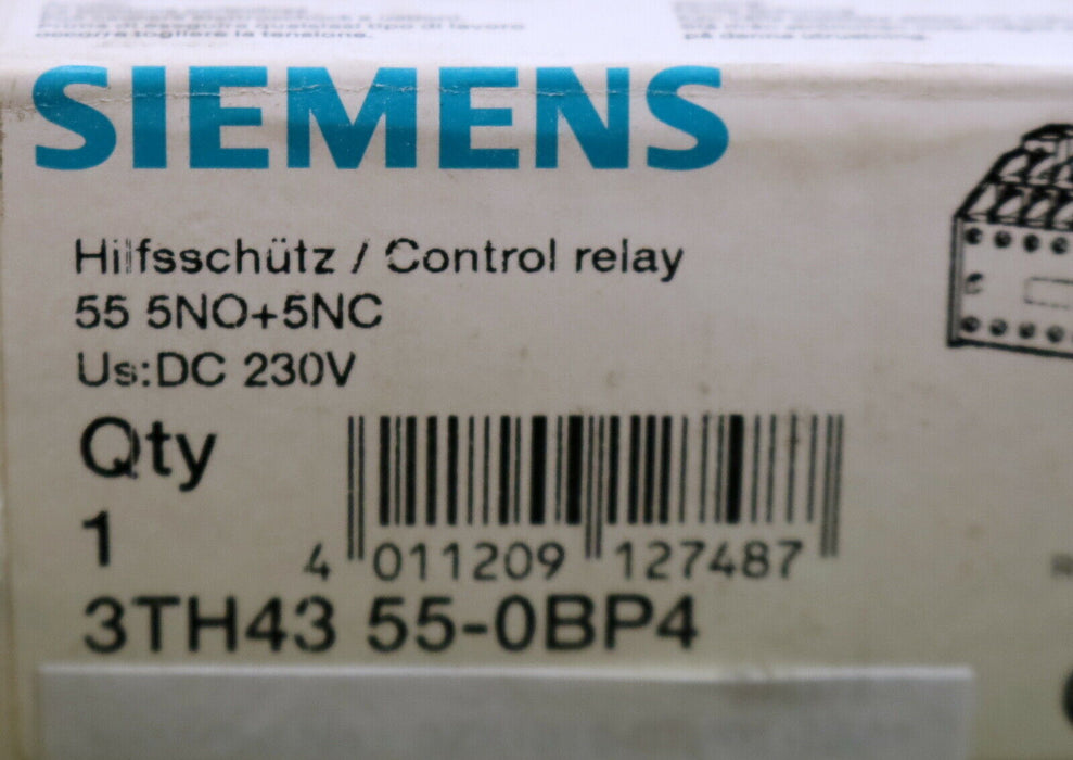 SIEMENS Leistungsschütz 55E 3TB4355-0BP4 Us = 230VDC - unbenutzt