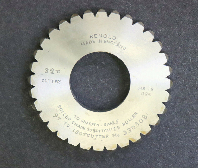LORENZ Scheibenschneidrad für Rollkettenrad Pitch 375 x Roller 25 Z= 32