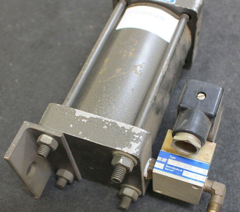 MARTONAIR Druckzylinder G1322 63 + Drosselventil - Antriebszylinder 6 bar -