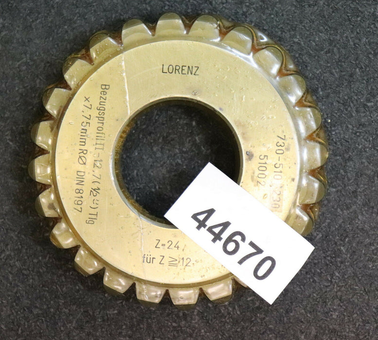 LORENZ Scheibenschneidrad für Rollkettenrad Tlg. 1/2" x Rollend.: 7,75mm
