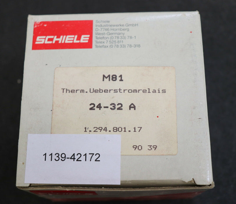 SCHIELE Thermisches Überstromrelais M81 24-32A Art.Nr. 1.294.801.17