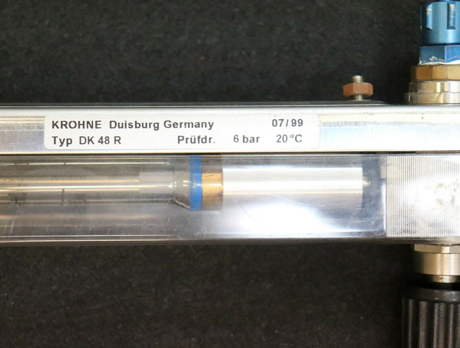 KROHNE Schwebekörper-Durchflussmessgerät für O2 Typ DK 48 R Prüfdruck 6bar 20°