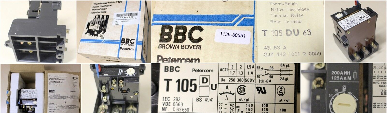 ABB Überlastrelais T 105 DU 63 45-63A- GJZ 442 1001 R0059-thermisch verzögert