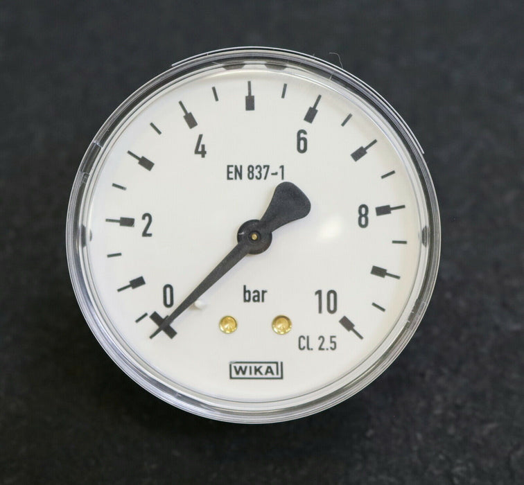 WIKA Manometer pressure gauge 0-10bar waagrecht Anschlussgewinde G1/4“