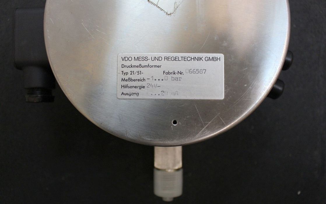 VDO Druckmessumformer CK 4640 -1...0bar Kl. 1,0 Anschluss 1/2“ Durchmesser 160mm