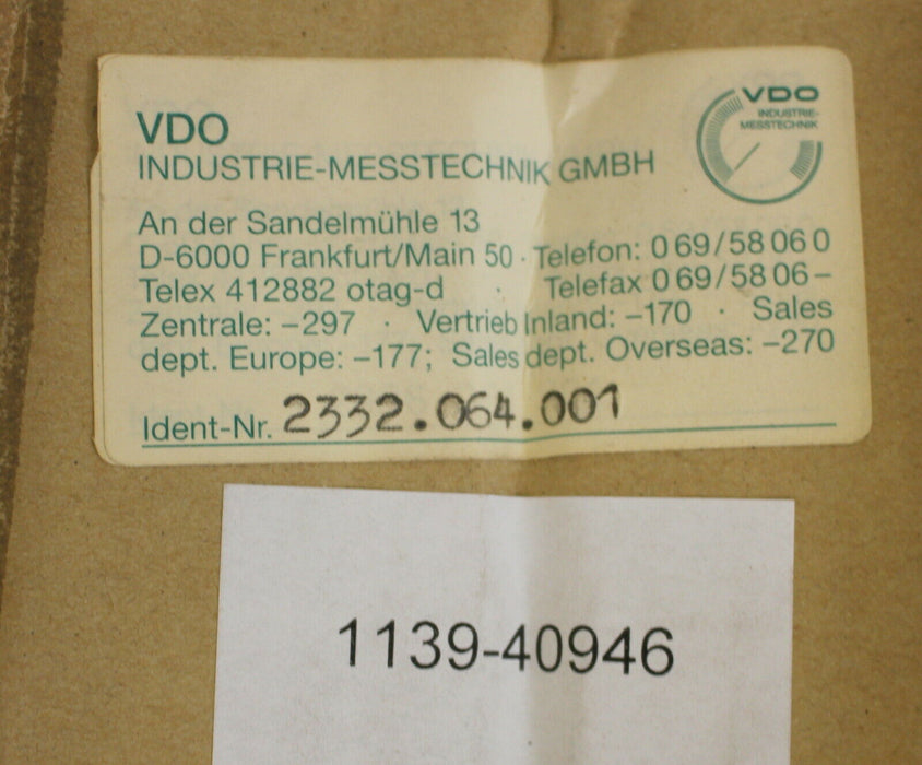VDO Plattenfeder-Manometer 2332.064.001 - 0-160mbar - Kl. 1,6 - Edelstahl 1.4571